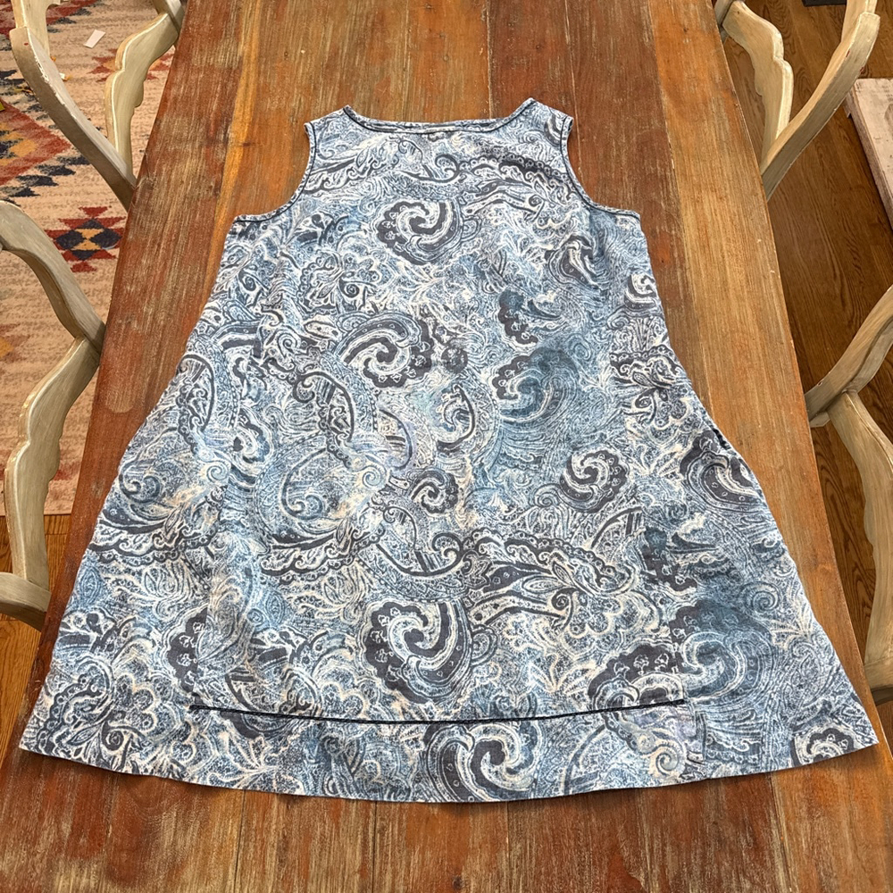 J. Jill Blue and White Paisley Midi Dress